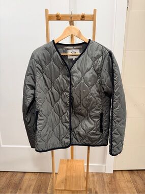 Noa Noa Quilted Jacket in Green/Gray Size 38 Like New